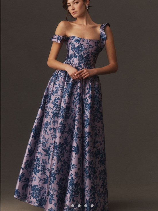 BHLDN Dresses & Skirts - SZ MEDIUM - BHLDN Taffeta Bow-Detailed Square-Neck A-Line Maxi Dress